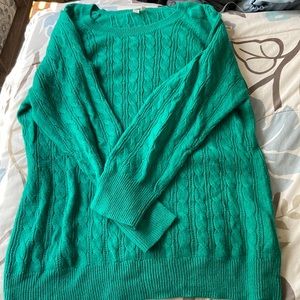 Womens Madison green cable knit sweater size XL
